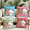 PPanda Bubu And Dudu Cushion Cover Reversible Plush Pillow Cover Soft Fluffy  Home Decor for Sofa Bedroom