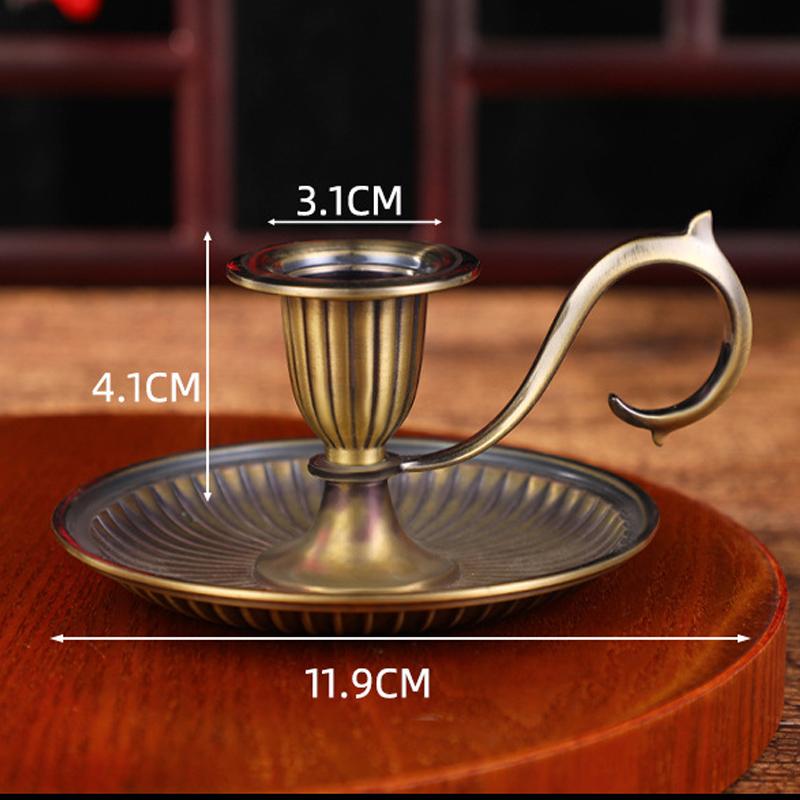 European Style Handheld Candlestick Holder Vintage Table Candle Stick Holder for Party Wedding Christmas Table Home Decor