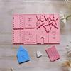 Silikonform Lebkuchenhaus Schokoladenkuchenform DIY Kekse Backwerkzeuge Feiertags-Süßigkeiten Kekse Handgemachte Seife Dekoration