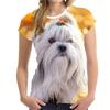 Women's Fashion Casual  Digital Print With Simulation  Cat And Dog Short-sleeved  T-shirt Top