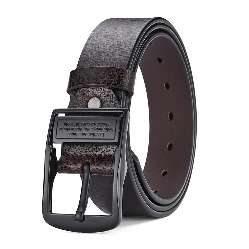 

Vintage Leather Belt With Alloy Buckle And Alphabet Design For Casual And Formal Wear Brown B,130cm