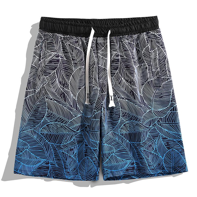 

Летние повседневные шорты для мужчин, винтажная одежда, летние шорты больших размеров с эластичной резинкой на талии 5XL(84kg-93kg) синий/серый