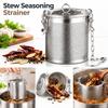 Perforated Stew Seasoning Strainer With Lid Brine Basket Filter Bag  for Braised Cooking