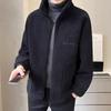 Men's Versatile Fleece Jacket - Classic Solid Color Zip-Up with Stand Collar for Autumn/Winter