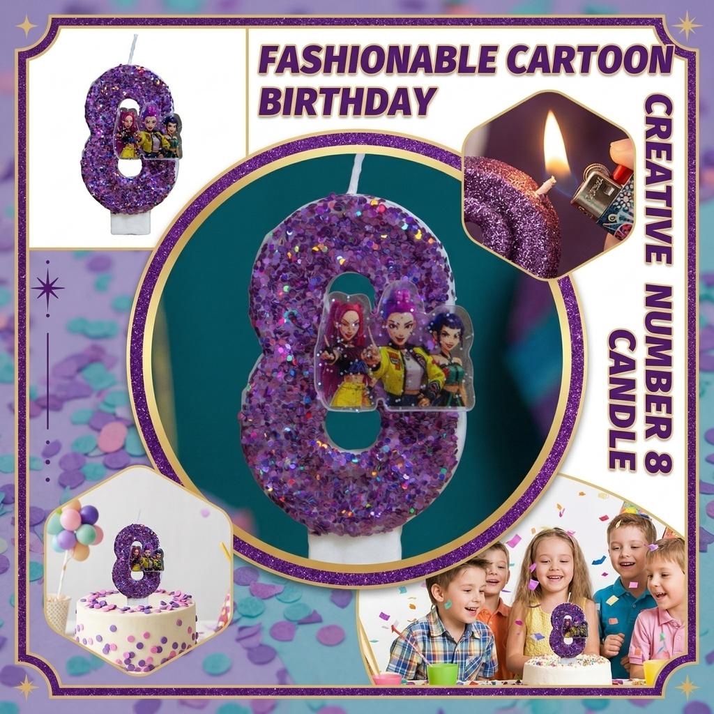 Fashion Cartoon Creative Birthday Candles Party Digital Candles