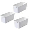MaT store Storage Box Plastic Case Small Item Holder Basket White Set 3
