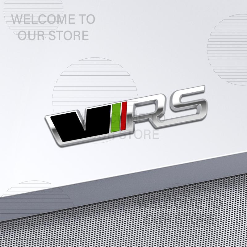 JBIW9 Car Decor Metal VRS Lettering Front Grille Emblem 3D Sticker For Skoda Octavia Kamiq Kodiaq Karoq Superb Fabia Rear Trunk Decals