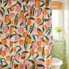 1pc Pure Polyester Digital Print Cartoon Peach Shower Curtain, Decorative with 12 Plastic Hooks