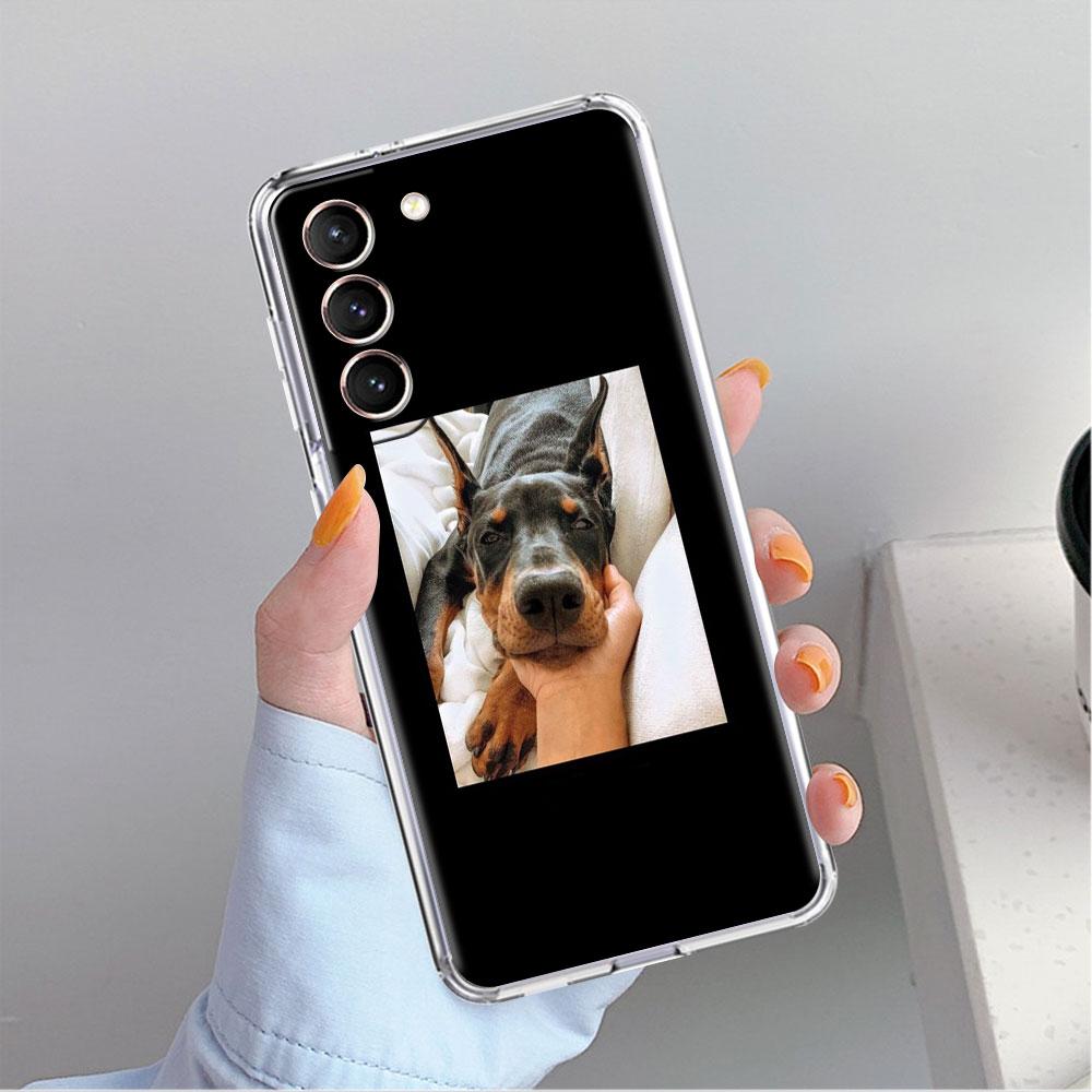 Klare Hülle für Samsung Galaxy S22 S20 FE S21 S10 S9 Plus Note 20 Ultra 10 Lite Handyhülle Tier Dackel Dobermann Hund