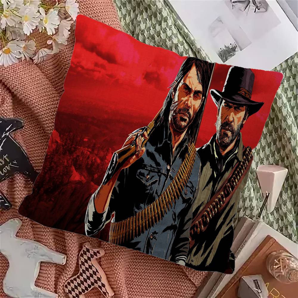 Red Dead R-Redemption Office Cushion Pillowcase Car Cushion Cover45X45CM Lumbar Pillowcase Sofa Pillowcover