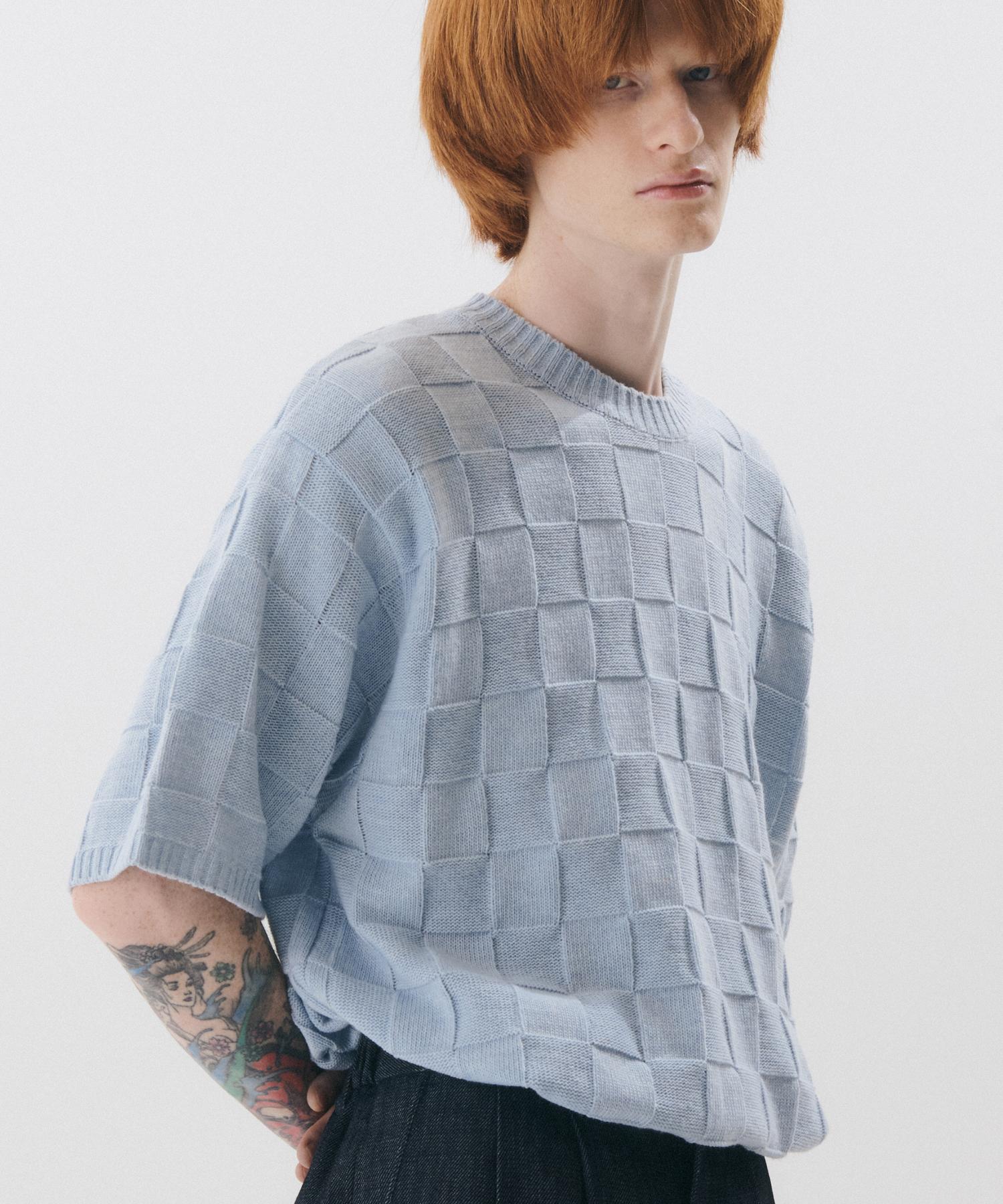 Triple Sense Square Half Knit_Sky Blue M