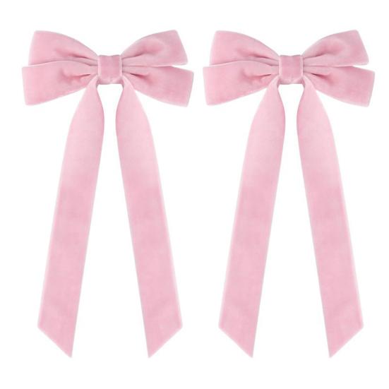 

2 шт. Бархатные рождественские банты для украшения 5 x 10 Винтажные банты из лент Рождественское украшение для елки для дерева дома вечеринки венка праздничного декора