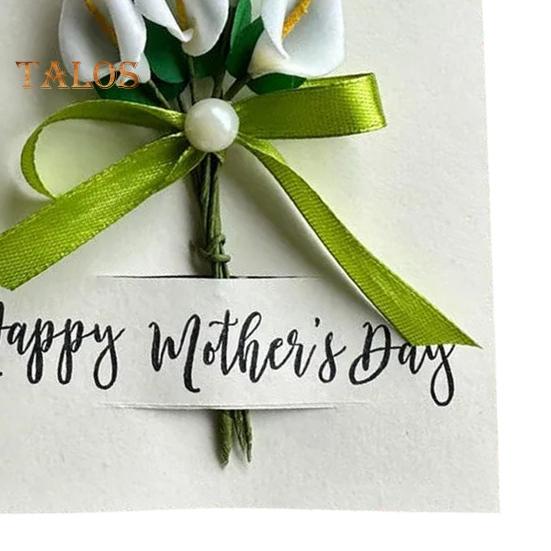 Karta ke Dni matek s kálou Umělá květina kála Přání Ručně vyráběná 3D karta s kyticí květin pro matku babičku