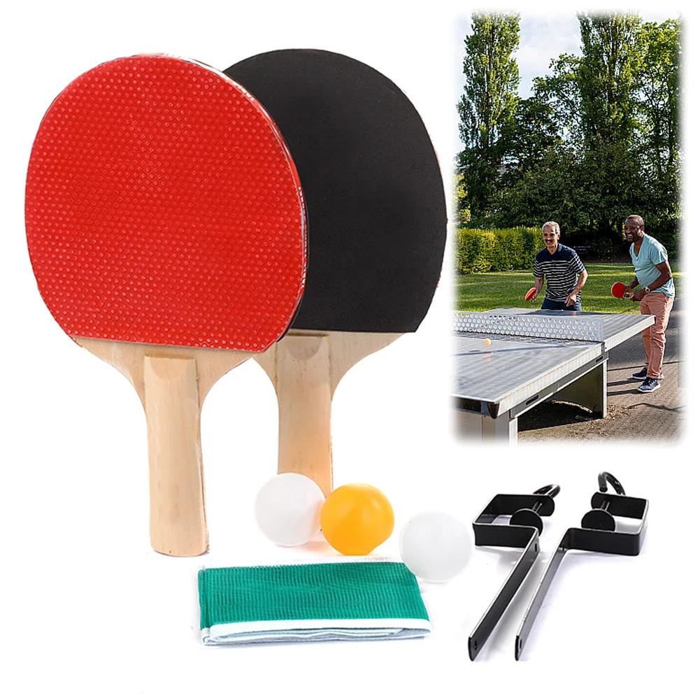 Tischtennis-Schläger-Set mit Tischtennisnetz und Pfosten-Set Tischtennis-Schläger-Set für Indoor-/Outdoor-Spiele