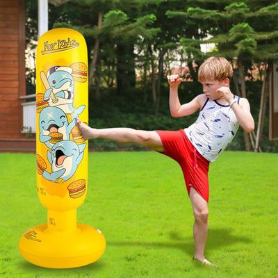 Kids Burger Boxing Sandbag Inflatable Dolphin Durable PVC Upright Rebound Boxing Sandbag Active