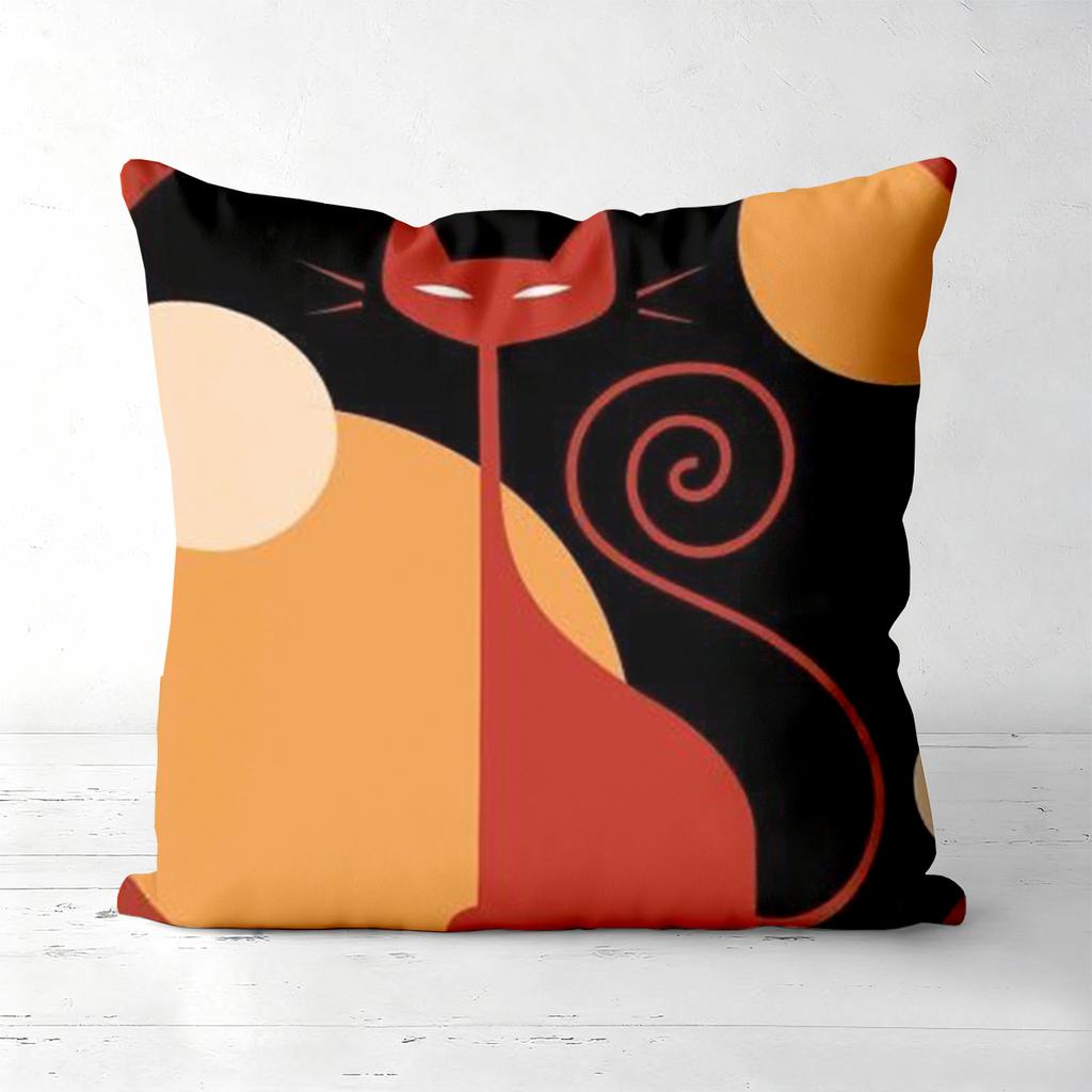 Cute Cat Pattern Throw Pillows For Home Decor Polyester pillowcase, sofa decorative cushion cov Headboard Pillow