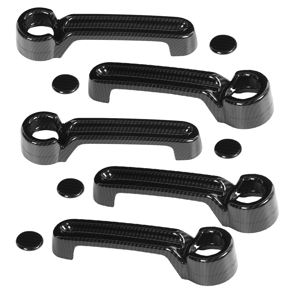 

10 шт. Накладки на наружные дверные ручки в стиле карбонового волокна подходят для Jeep Wrangler JK 0717
