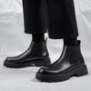 Men's Winter Martin Genuine Leather Chelsea Boots - British Style, Plus Velvet, High-Top, Versatile, Trendy.