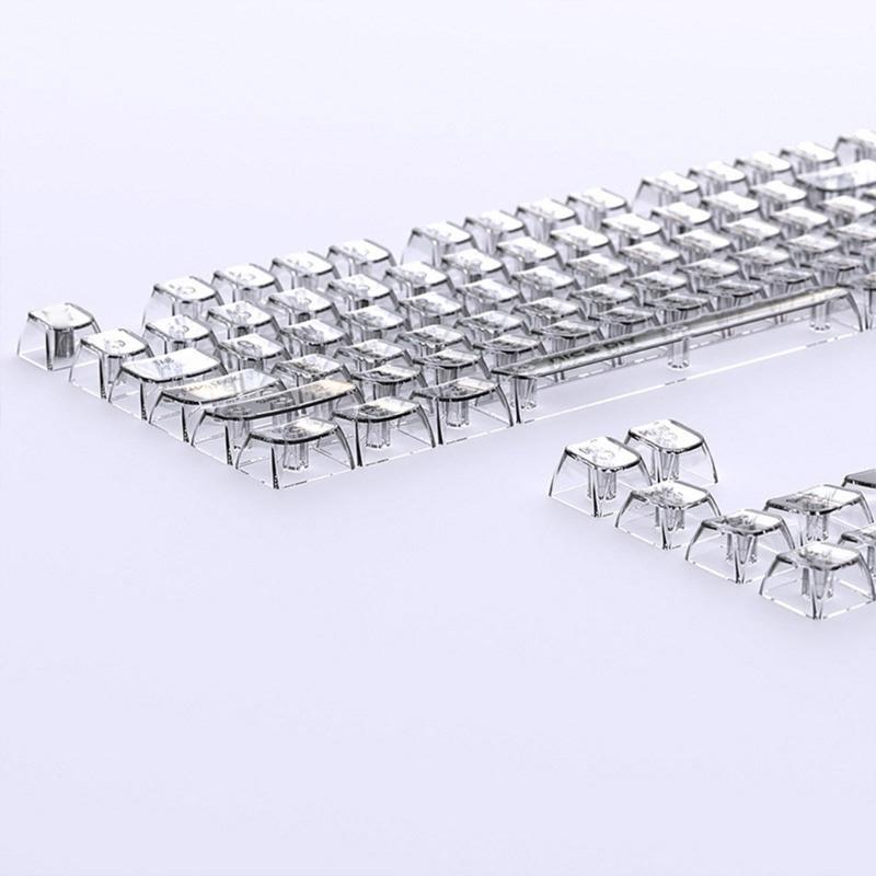 132Key Crystal Backlit Keycaps MDA Profile Translucents Keycap for Mechanical Keyboards