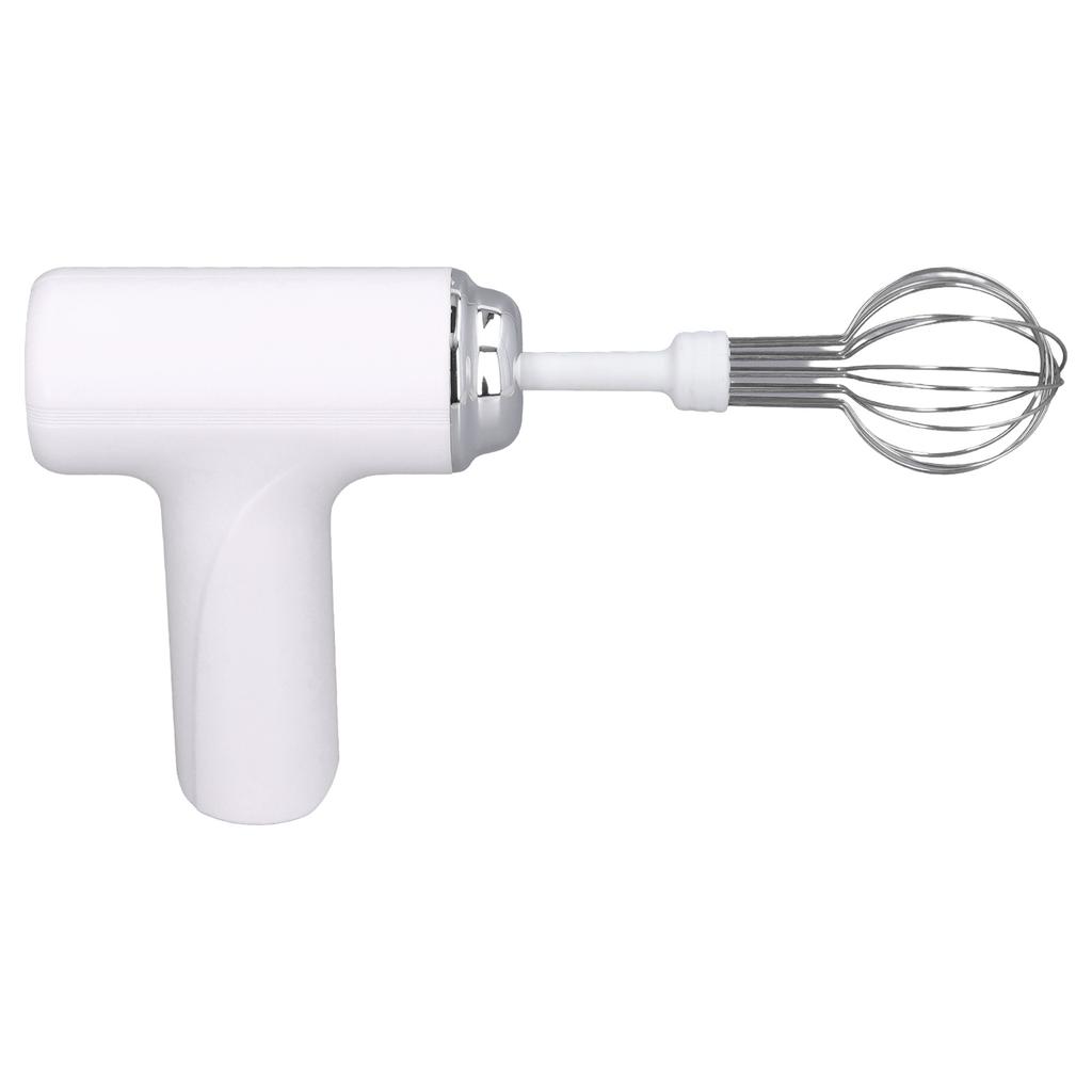 Electric Egg Beater Cordless Hand Mixer Handheld Egg Whisk for Cream Salad Dressing White