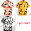 Summer Fashion Beer Hamburger Cat Printing Shirt Hawaiian Beach Vacation Clothing Men's Street Style Shirt Daily Men's and Women's Shirt