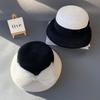 Hepburn French Bow Visor Sun Hat Women's Summer Sun Protection Bucket Hat Seaside Beach Vacation Hat