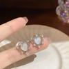 Cute Romantic Opal Heart Stud Earring for Women New Trend Multilayer Rhinestone Korea Earring Jewelry Accessories Girls Gift