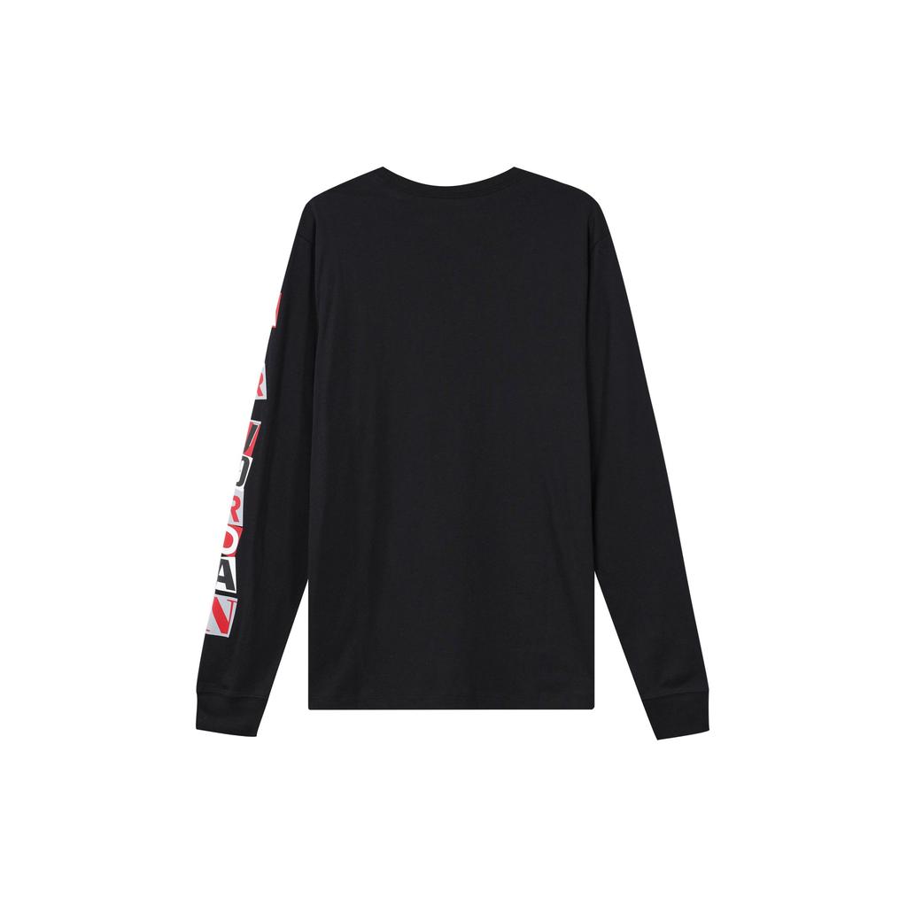 Jordan Potištěné sportovní ležérní tričko s dlouhým rukávem a kulatým výstřihem Pánské topy Černá FD7018-010