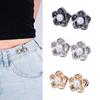 Pack of 3 Detachable Decorative Waist Buckles Waist Adjuster Waist Pin with Pearls Flower Design for Pants Waist Fitness
