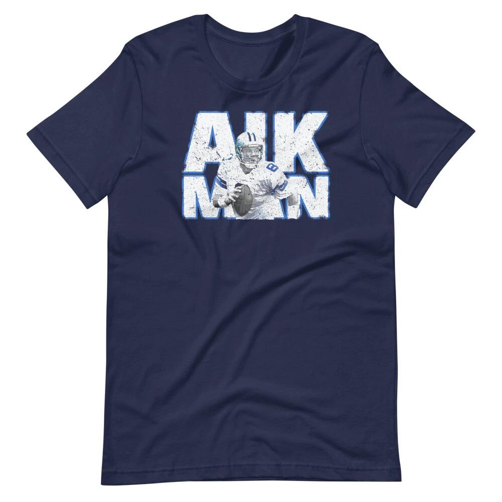 

TROY AIKMAN Vintage Style Graphic Tee Fan Art Short-Sleeve Unisex 100% Cotton T-shirt Mens Tees Top S