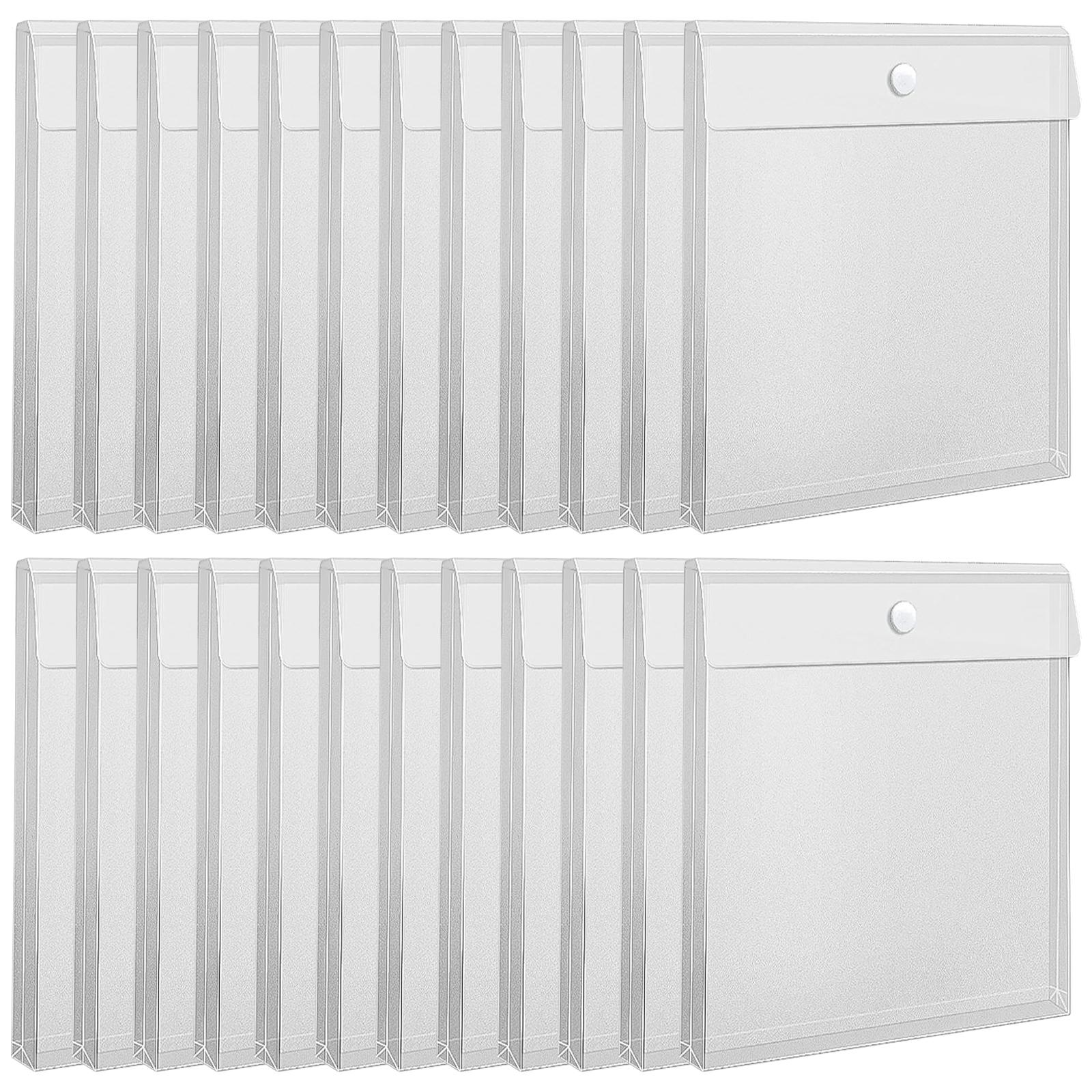 

Set Of 24 Portable Clear Scrapbook Holder Durable PP Scrapbook Paper Organizer Pouches For Office And Craft Supplies