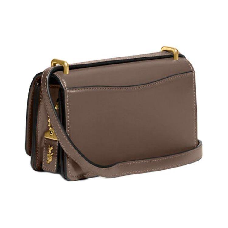 Coach Bandit 18 Solid Color Buckle Closure Leather Shoulder Crossbody Bag Small Women Bags Dark-Gray CD724-B4CBD