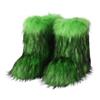 Casual Faux Fox Fur Ankle Boots for Women Winter Warm Plush Short Fur Boots Comfortable Flat Heel Plus Size Snow Boot for Ladies