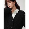 ELLE Women's Sequin V-Neck Merino Wool Cardigan