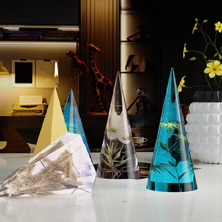 Cone Ring Holder Resin Mold Pyramid Silicone Epoxy Mold for Candle Ring Stand