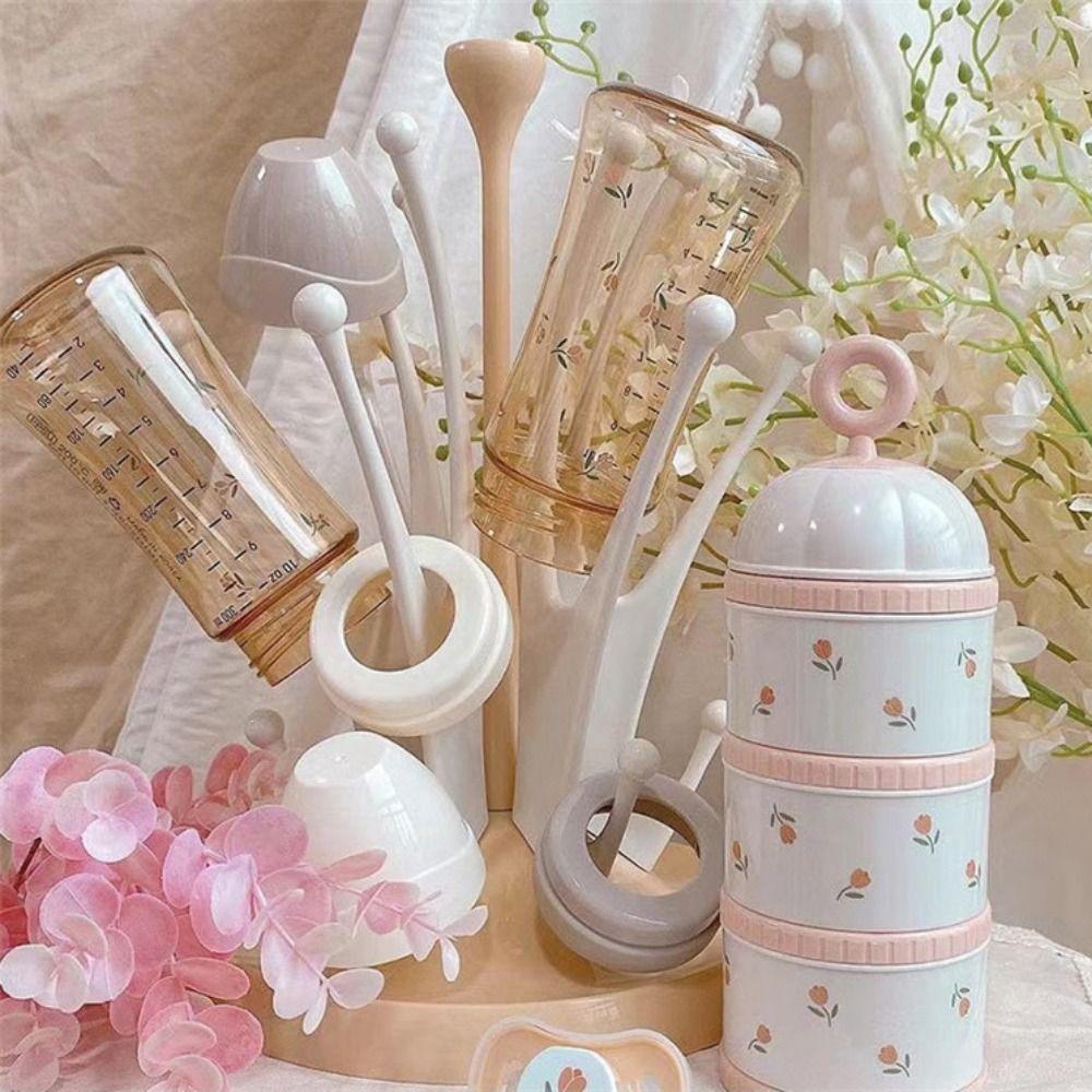 3 Layers Baby Milk Powder Box Tulip Portable Formula Dispenser Kids Snack Container  Travel