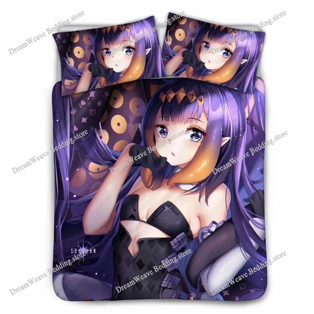 Anime Hololive EN Gawr Gura 3D Printed Bedding Set Duvet Covers Pillowcases Comforter Bedding Set Bedclothes Bed Linen