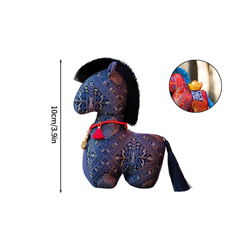 

Chinese Zodiac Horse Mascot Embroidered Little Pony Plush Dolls Keychain Pendent Latest Year Spring Festival Souvenir Gifts