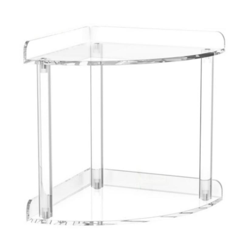Акриловая полка-органайзер двухъярусная для эффективного хранения в маленьком углу простая в сборке и чистке 1 1880₽