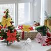 4pcs Christmas Sequin Bows, Xmas Wreaths Mini Bows Christmas Tree Bows Christmas Decorative Bows Ornaments New Year Festive