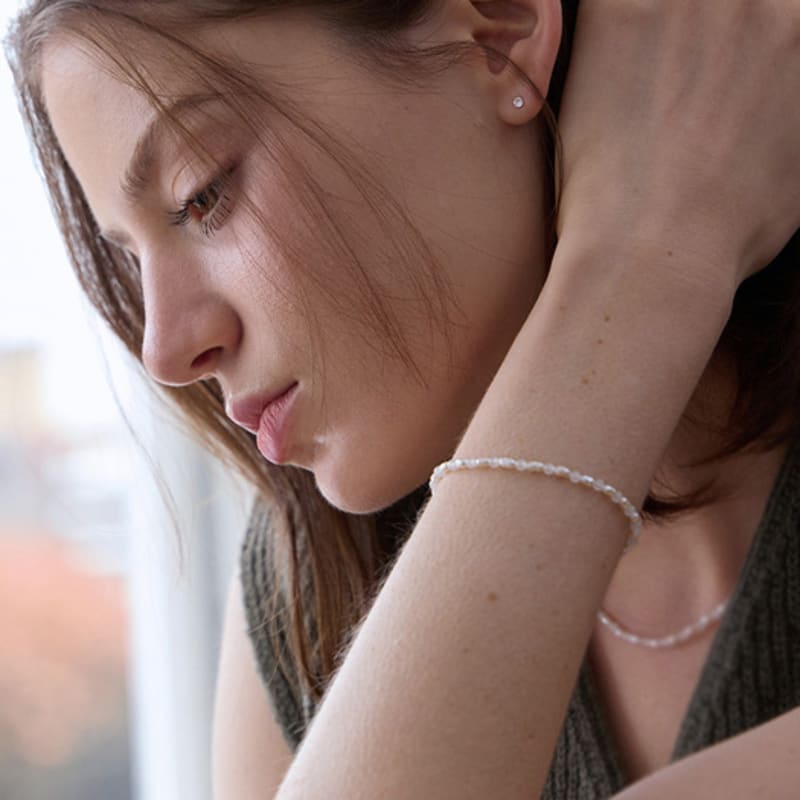 PAIGEFLYNN JEWELRY [925 Silver] New Age Jade Freshwater Pearl Bracelet