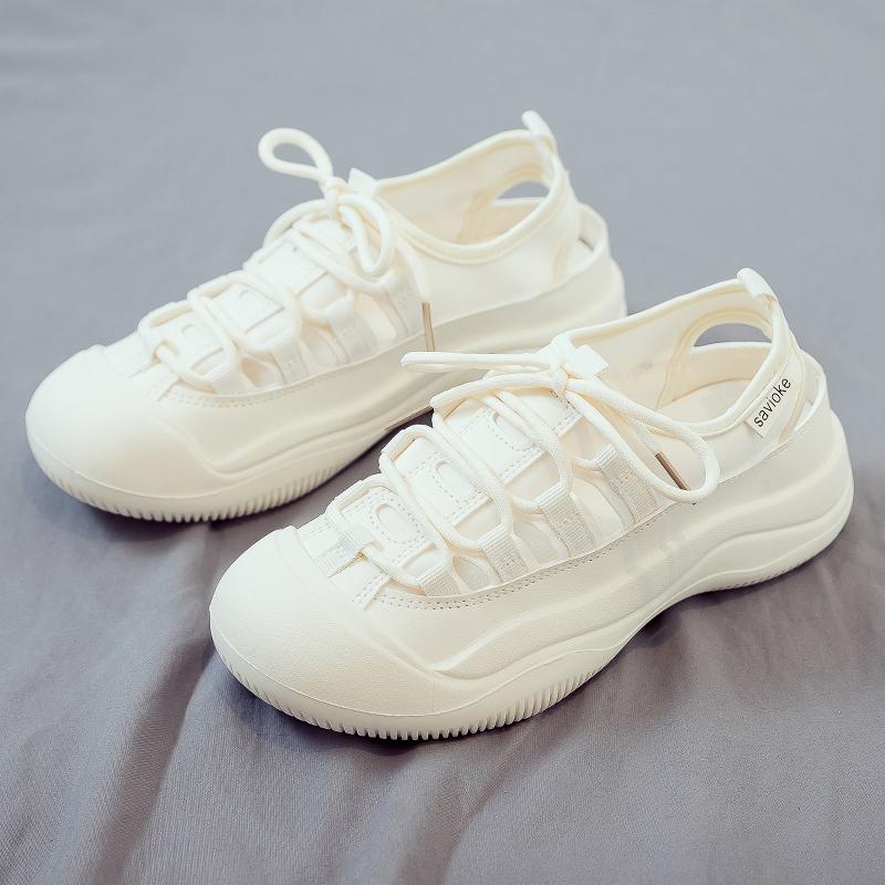 Fashion 2025 Sandals Beach Shoes Breathable All-Match Summer Heels New Fashion Girls Scandals Fabric Canvas 2025 Sandals Breathable All-