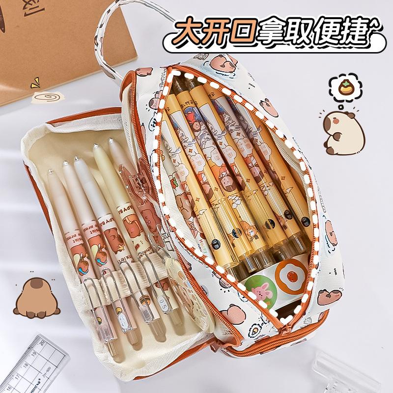 Pencil Bag High Value Transparent Pencil Bag Large Capacity Dirt-resistant Stationery Box High-end Stationery Bag for Primary School Students