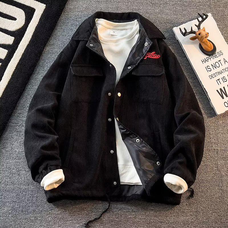 Men's 2023 Corduroy Jacket: Retro American Workwear Style for Spring & Autumn