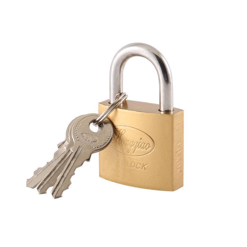 Vintage Copper Security Padlock - Universal Door Lock with Stainless Steel, Anti-Theft, Pure Copper, Chinese Style