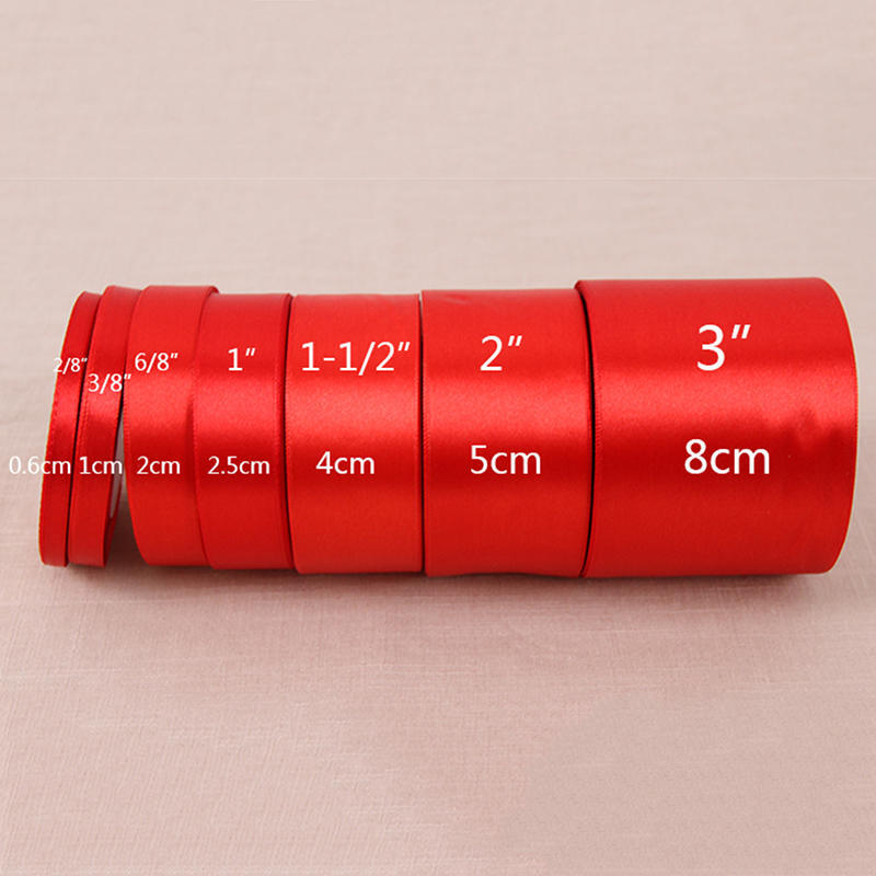 

Червона шовкова атласна стрічка 25 ярдів Декорація для весільної вечірки Пакування подарунків Різдво Новий рік Одяг Тканина для шиття DIY 25mm червоний