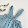 2025 Korean Baby Girl Corduroy Overall Dress with Diaper Cover - Pure Cotton Romper Skirt Style