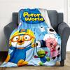 1 st Pororo Äventyr Utomhusfilt Lätt Flanell, Mjuk & Varm, Användning Året Runt för Soffa, Utomhus, Camping, Vardagsrum051