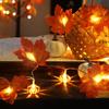 1pc Halloween 3D Pumpkin & Maple Leaves String Lights Decorative Lamp For Home Thanksgiving Harvest Autumn Indoor Festival Decor