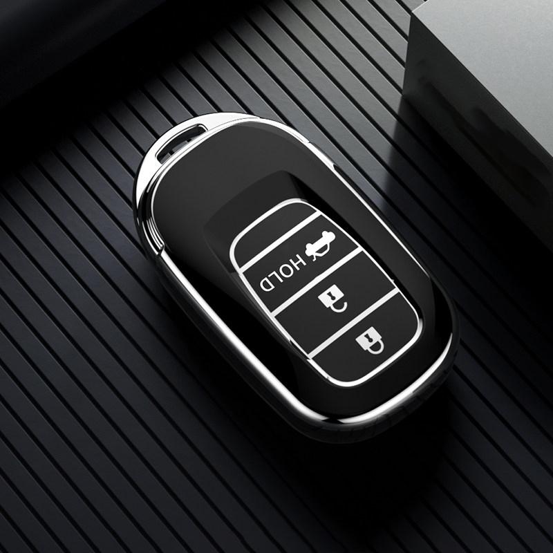 TPU Car Key Case Cover Fob Bag for Honda 2022 2023 2024 Accord Civic HR-V CR-V Pilot Sport SI EX EX-L Keychain